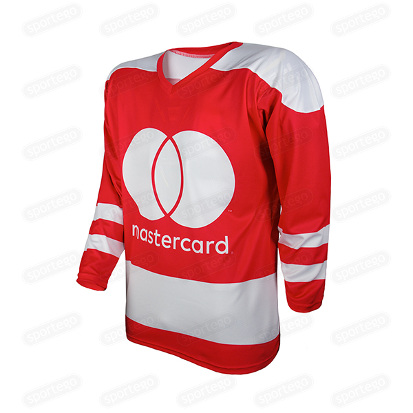 Хоккейный свитер для проекта “Бесценная лига” от компаний Mastercard и HOCKEY EMPIRE (красный)